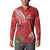 Personalized Mele Kalikimaka Hawaii Button Sweatshirt I'iwi Bird With Ohia Lehua - Red Color