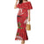 Personalized Mele Kalikimaka Hawaii Family Matching Mermaid Dress and Hawaiian Shirt I'iwi Bird With Ohia Lehua - Red Color