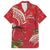 Personalized Mele Kalikimaka Hawaii Family Matching Puletasi and Hawaiian Shirt I'iwi Bird With Ohia Lehua - Red Color