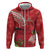 Personalized Mele Kalikimaka Hawaii Hoodie I'iwi Bird With Ohia Lehua - Red Color