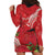 Personalized Mele Kalikimaka Hawaii Hoodie Dress I'iwi Bird With Ohia Lehua - Red Color