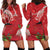 Personalized Mele Kalikimaka Hawaii Hoodie Dress I'iwi Bird With Ohia Lehua - Red Color