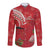 Personalized Mele Kalikimaka Hawaii Long Sleeve Button Shirt I'iwi Bird With Ohia Lehua - Red Color