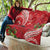 Personalized Mele Kalikimaka Hawaii Quilt I'iwi Bird With Ohia Lehua - Red Color