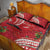 Personalized Mele Kalikimaka Hawaii Quilt Bed Set I'iwi Bird With Ohia Lehua - Red Color