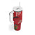 Personalized Mele Kalikimaka Hawaii Tumbler With Handle I'iwi Bird With Ohia Lehua - Red Color