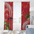 Personalized Mele Kalikimaka Hawaii Window Curtain I'iwi Bird With Ohia Lehua - Red Color