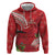 Personalized Mele Kalikimaka Hawaii Zip Hoodie I'iwi Bird With Ohia Lehua - Red Color