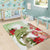 Pastel Green Hawaii Chameleon Christmas Area Rug Mele Kalikimaka Kakau - Watercolor