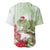 Pastel Green Hawaii Chameleon Christmas Baseball Jersey Mele Kalikimaka Kakau - Watercolor