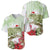 Pastel Green Hawaii Chameleon Christmas Baseball Jersey Mele Kalikimaka Kakau - Watercolor