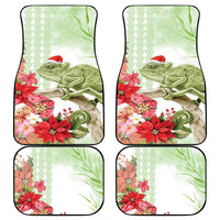 Pastel Green Hawaii Chameleon Christmas Car Mats Mele Kalikimaka Kakau - Watercolor