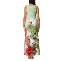 Pastel Green Hawaii Chameleon Christmas Family Matching Tank Maxi Dress and Hawaiian Shirt Mele Kalikimaka Kakau - Watercolor