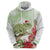 Pastel Green Hawaii Chameleon Christmas Hoodie Mele Kalikimaka Kakau - Watercolor