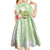 Pastel Green Hawaii Chameleon Christmas Kid Short Sleeve Dress Mele Kalikimaka Kakau - Watercolor