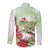 Pastel Green Hawaii Chameleon Christmas Long Sleeve Button Shirt Mele Kalikimaka Kakau - Watercolor