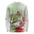 Pastel Green Hawaii Chameleon Christmas Long Sleeve Shirt Mele Kalikimaka Kakau - Watercolor