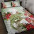 Pastel Green Hawaii Chameleon Christmas Quilt Bed Set Mele Kalikimaka Kakau - Watercolor