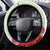 Pastel Green Hawaii Chameleon Christmas Steering Wheel Cover Mele Kalikimaka Kakau - Watercolor