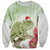 Pastel Green Hawaii Chameleon Christmas Sweatshirt Mele Kalikimaka Kakau - Watercolor