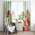 Pastel Green Hawaii Chameleon Christmas Window Curtain Mele Kalikimaka Kakau - Watercolor