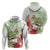 Pastel Green Hawaii Chameleon Christmas Zip Hoodie Mele Kalikimaka Kakau - Watercolor