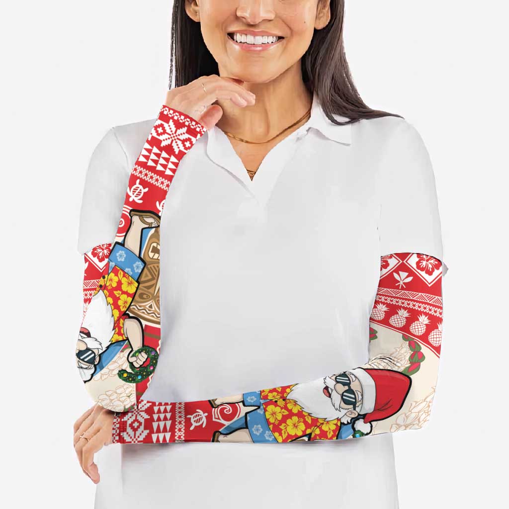 Hawaii Christmas Six Seven Arm Sleeves Mele Kalikimaka Funny Santa 67 Gen Alpha Slang - Polynesian Pride