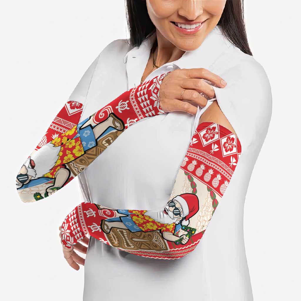 Hawaii Christmas Six Seven Arm Sleeves Mele Kalikimaka Funny Santa 67 Gen Alpha Slang - Polynesian Pride