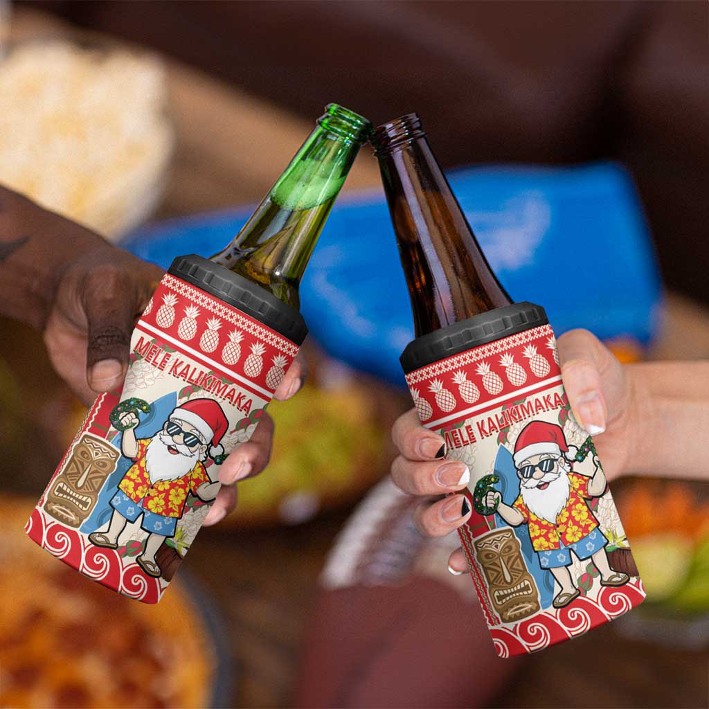 Hawaii Christmas Six Seven 4 in 1 Can Cooler Tumbler Mele Kalikimaka Funny Santa 67 Gen Alpha Slang - Polynesian Pride