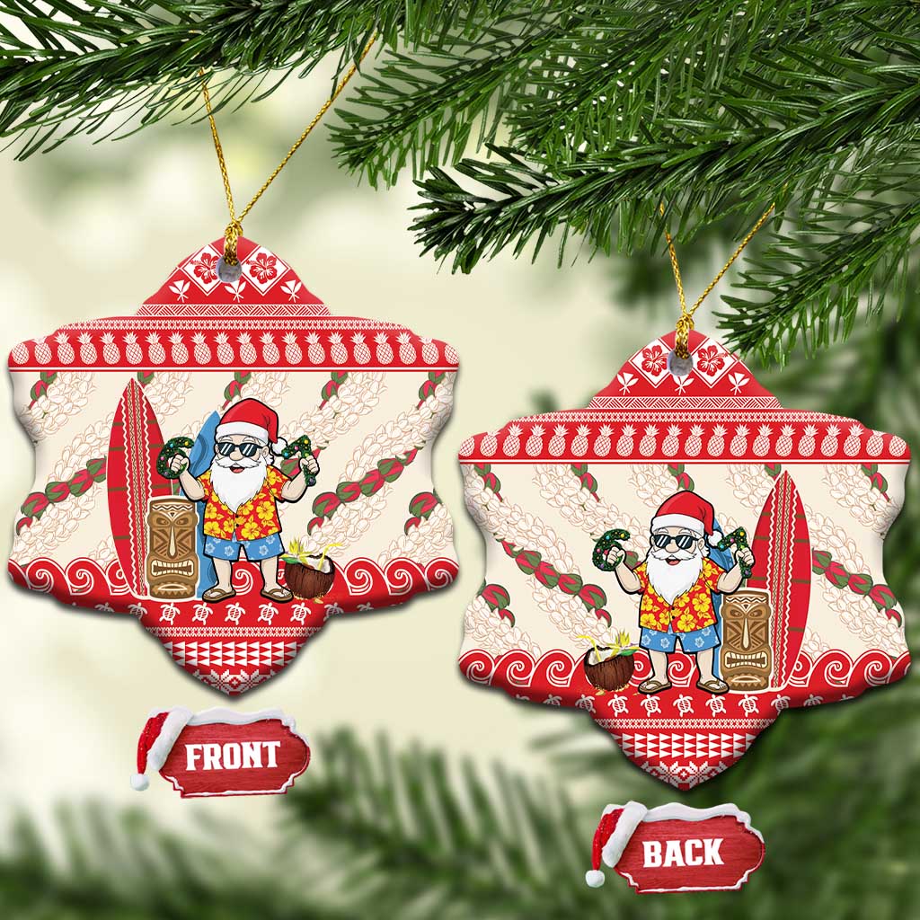 Hawaii Christmas Six Seven Ceramic Ornament Mele Kalikimaka Funny Santa 67 Gen Alpha Slang - Polynesian Pride