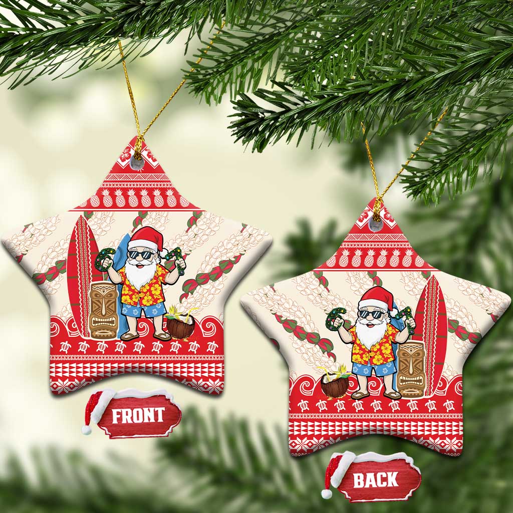 Hawaii Christmas Six Seven Ceramic Ornament Mele Kalikimaka Funny Santa 67 Gen Alpha Slang - Polynesian Pride