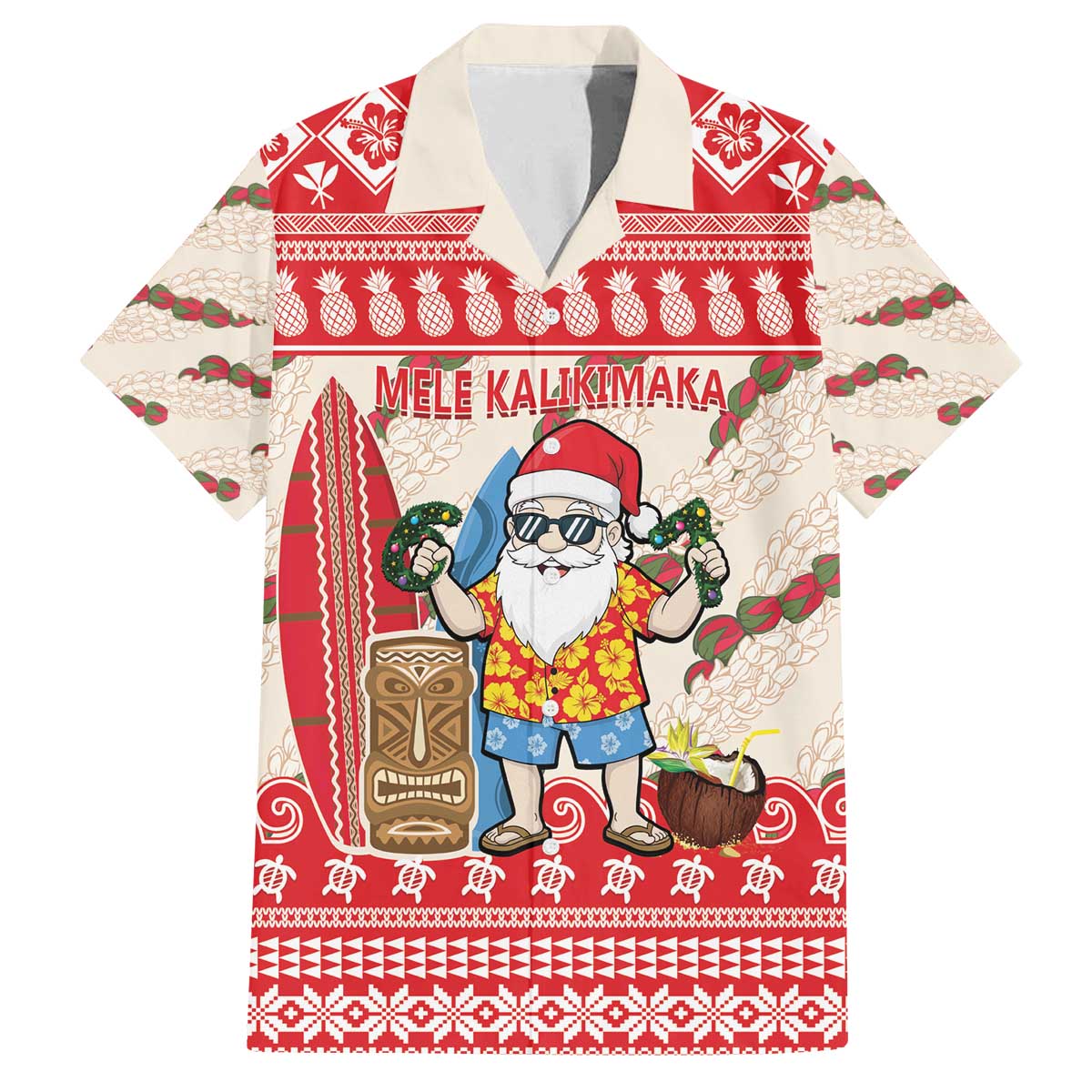 Hawaii Christmas Six Seven Family Matching Off The Shoulder Long Sleeve Dress and Hawaiian Shirt Mele Kalikimaka Funny Santa 67 Gen Alpha Slang - Polynesian Pride