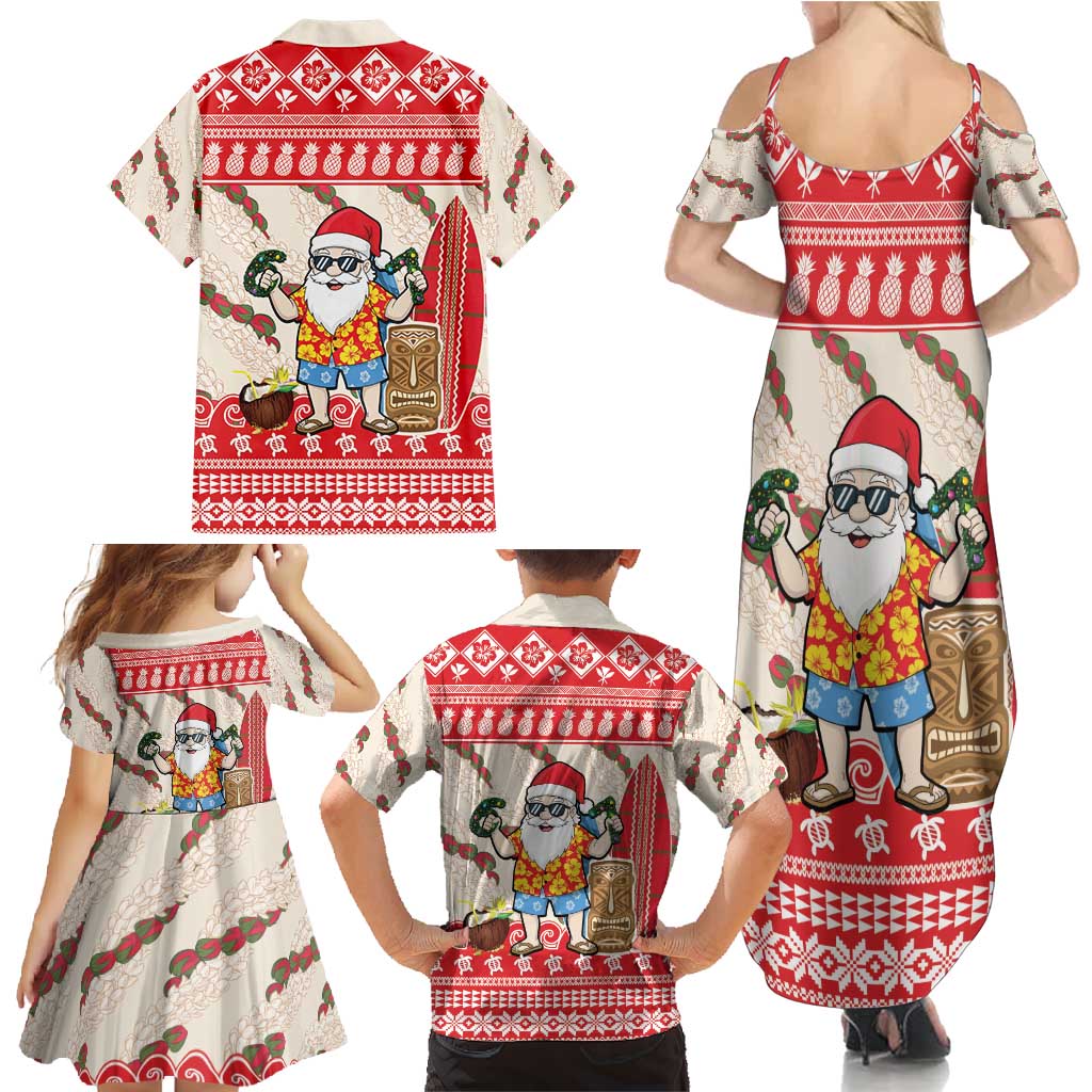 Hawaii Christmas Six Seven Family Matching Summer Maxi Dress and Hawaiian Shirt Mele Kalikimaka Funny Santa 67 Gen Alpha Slang - Polynesian Pride