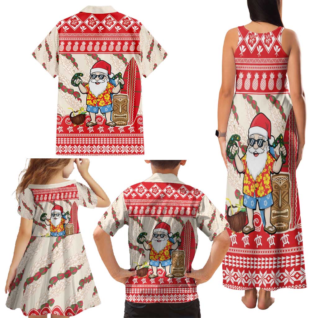 Hawaii Christmas Six Seven Family Matching Tank Maxi Dress and Hawaiian Shirt Mele Kalikimaka Funny Santa 67 Gen Alpha Slang - Polynesian Pride