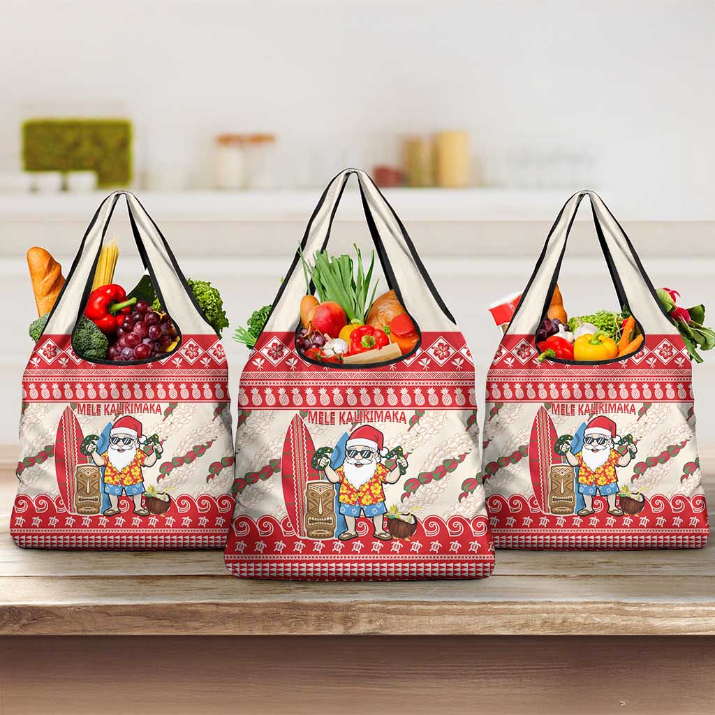 Hawaii Christmas Six Seven Grocery Bag Mele Kalikimaka Funny Santa 67 Gen Alpha Slang - Polynesian Pride