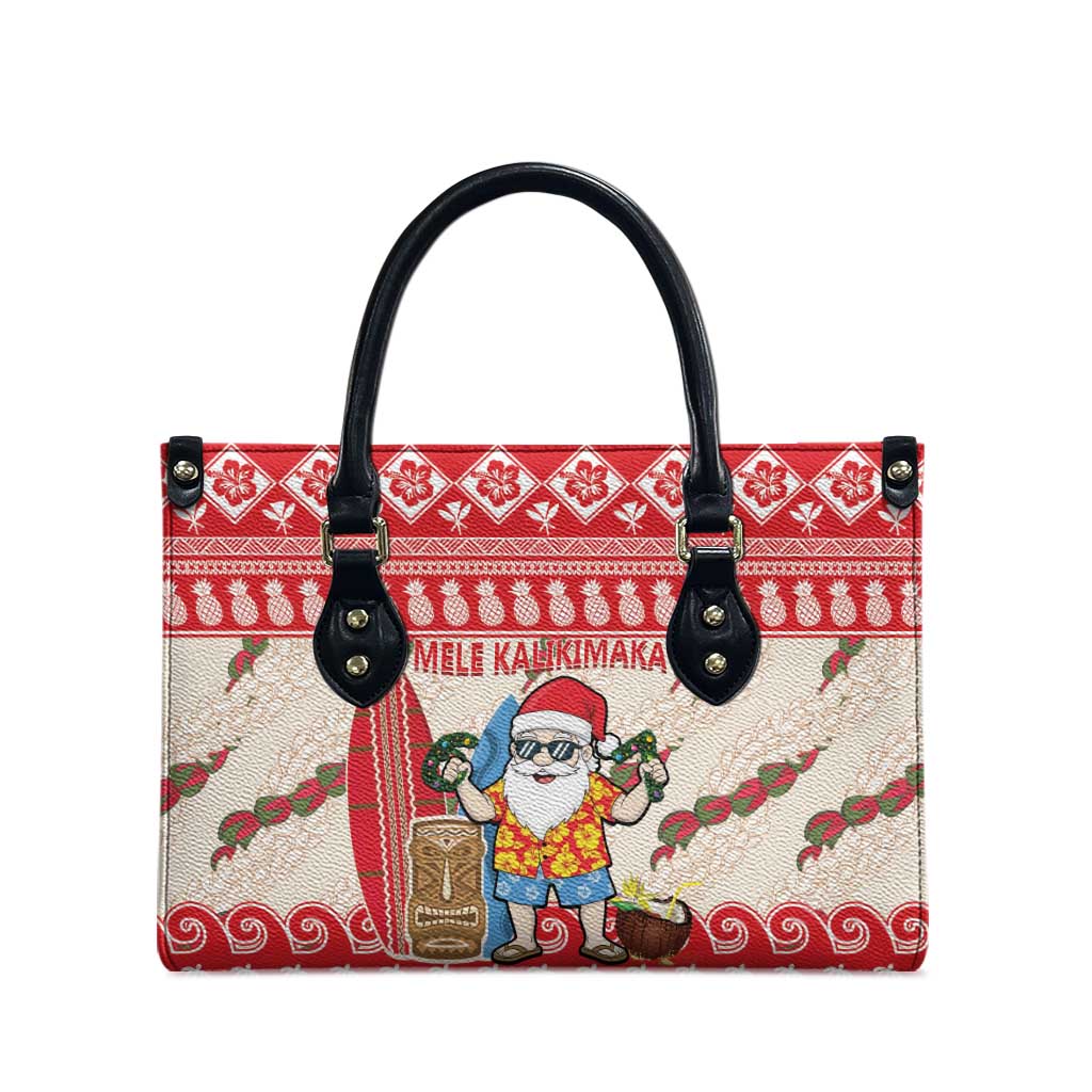 Hawaii Christmas Six Seven Leather Bag Mele Kalikimaka Funny Santa 67 Gen Alpha Slang - Polynesian Pride