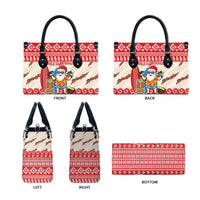 Hawaii Christmas Six Seven Leather Bag Mele Kalikimaka Funny Santa 67 Gen Alpha Slang - Polynesian Pride