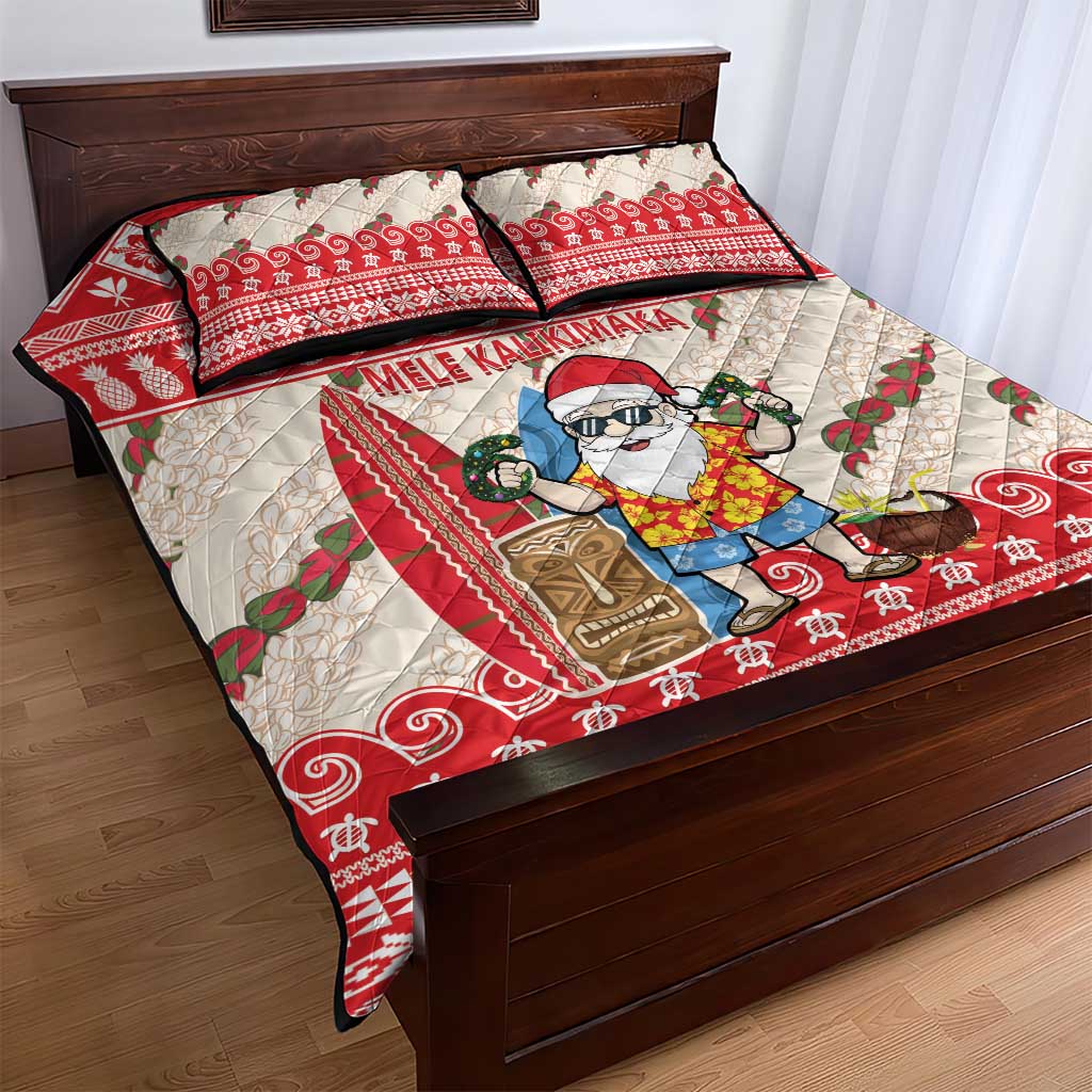 Hawaii Christmas Six Seven Quilt Bed Set Mele Kalikimaka Funny Santa 67 Gen Alpha Slang - Polynesian Pride
