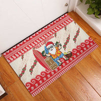 Hawaii Christmas Six Seven Rubber Doormat Mele Kalikimaka Funny Santa 67 Gen Alpha Slang LT14 - Polynesian Pride