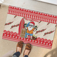 Hawaii Christmas Six Seven Rubber Doormat Mele Kalikimaka Funny Santa 67 Gen Alpha Slang LT14 - Polynesian Pride
