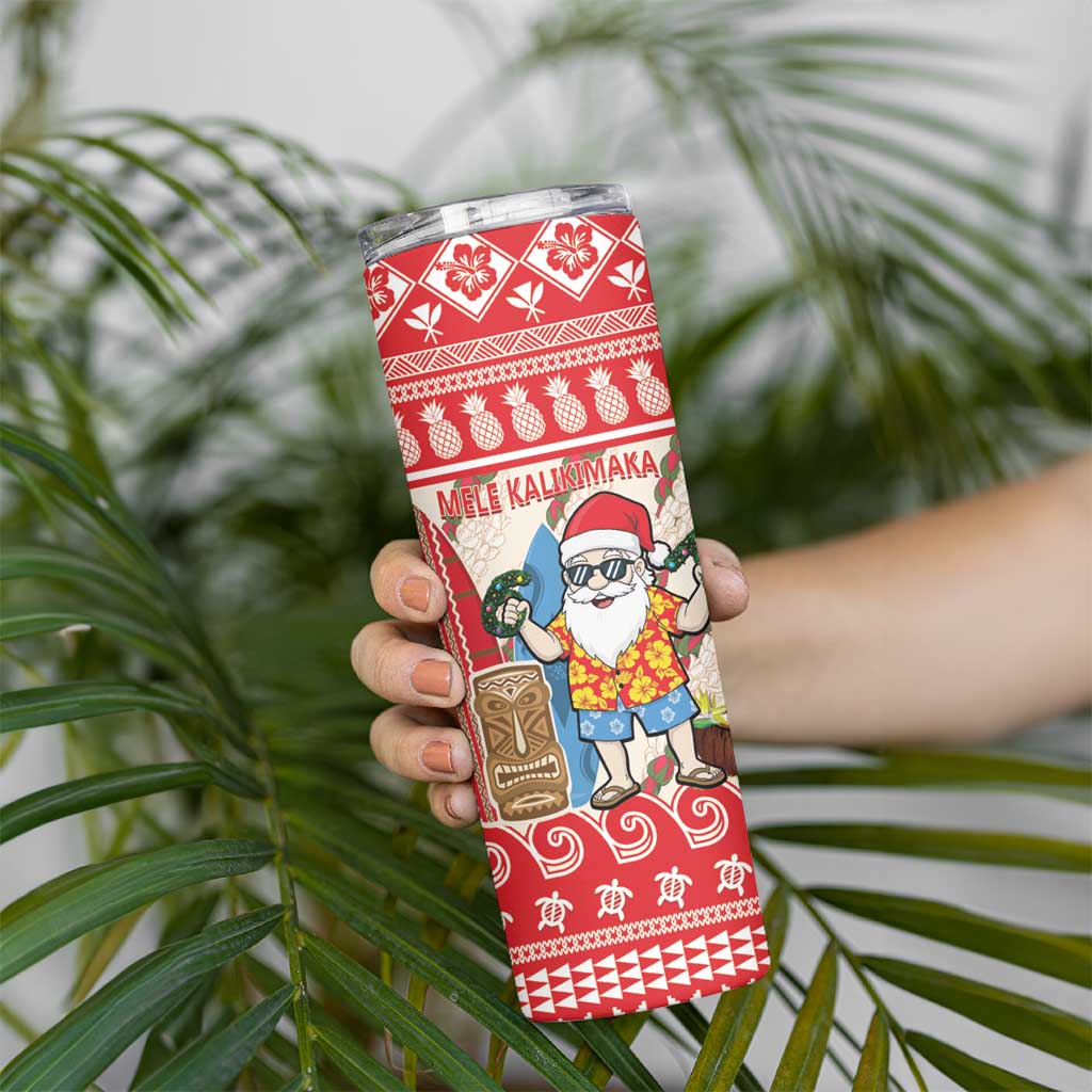 Hawaii Christmas Six Seven Skinny Tumbler Mele Kalikimaka Funny Santa 67 Gen Alpha Slang - Polynesian Pride