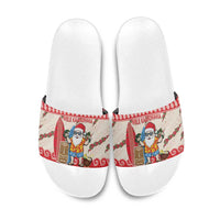 Hawaii Christmas Six Seven Slide Sandals Mele Kalikimaka Funny Santa 67 Gen Alpha Slang - Polynesian Pride