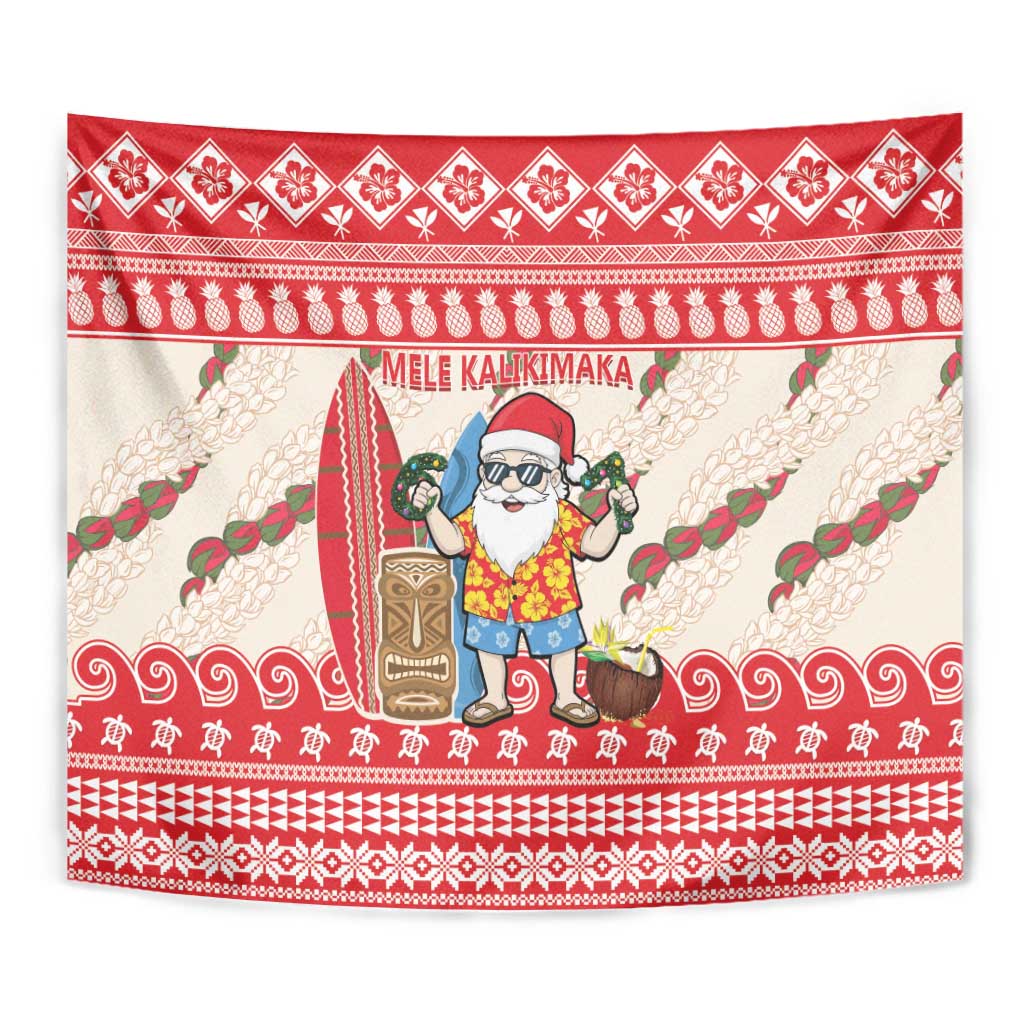 Hawaii Christmas Six Seven Tapestry Mele Kalikimaka Funny Santa 67 Gen Alpha Slang - Polynesian Pride