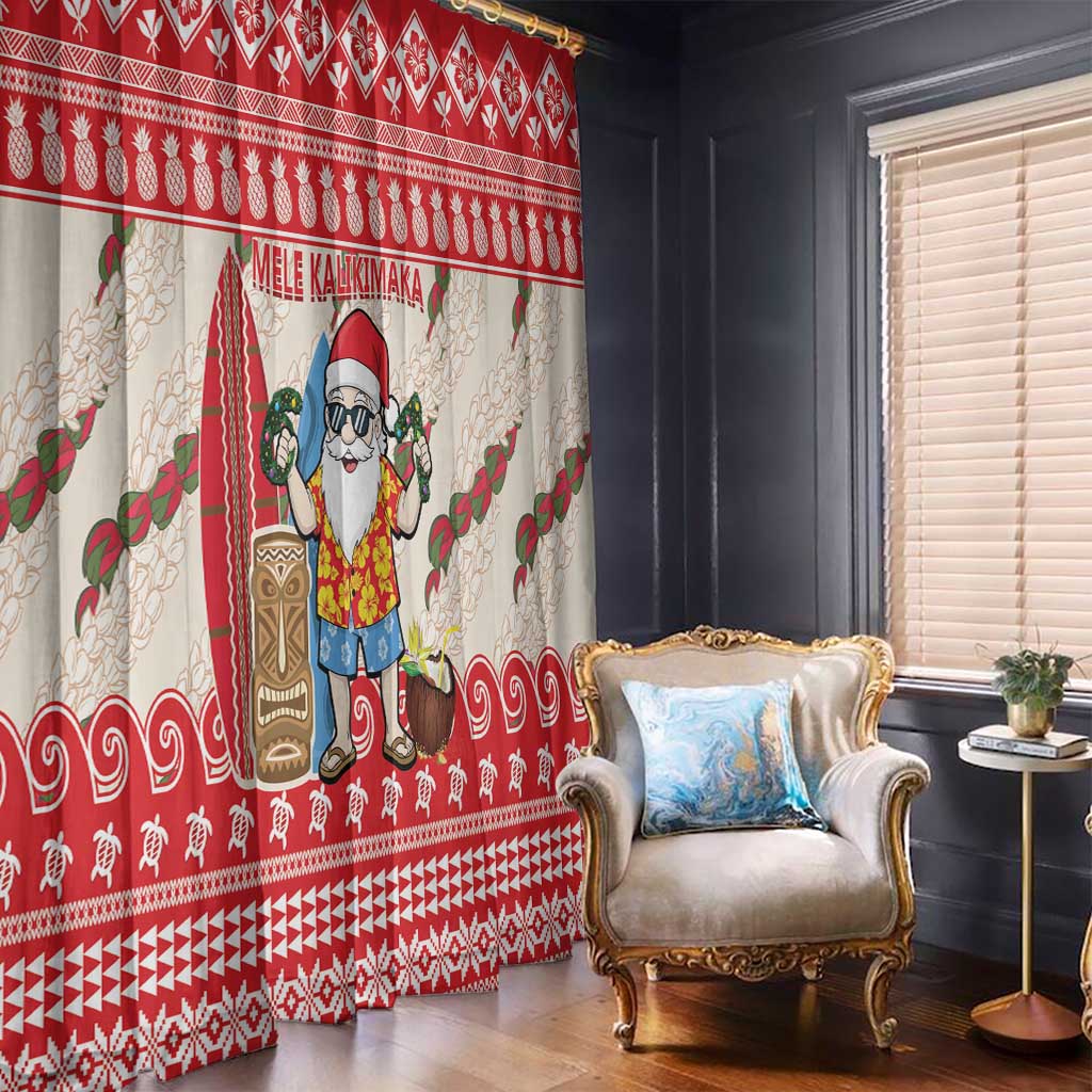 Hawaii Christmas Six Seven Window Curtain Mele Kalikimaka Funny Santa 67 Gen Alpha Slang - Polynesian Pride