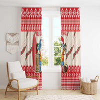 Hawaii Christmas Six Seven Window Curtain Mele Kalikimaka Funny Santa 67 Gen Alpha Slang - Polynesian Pride