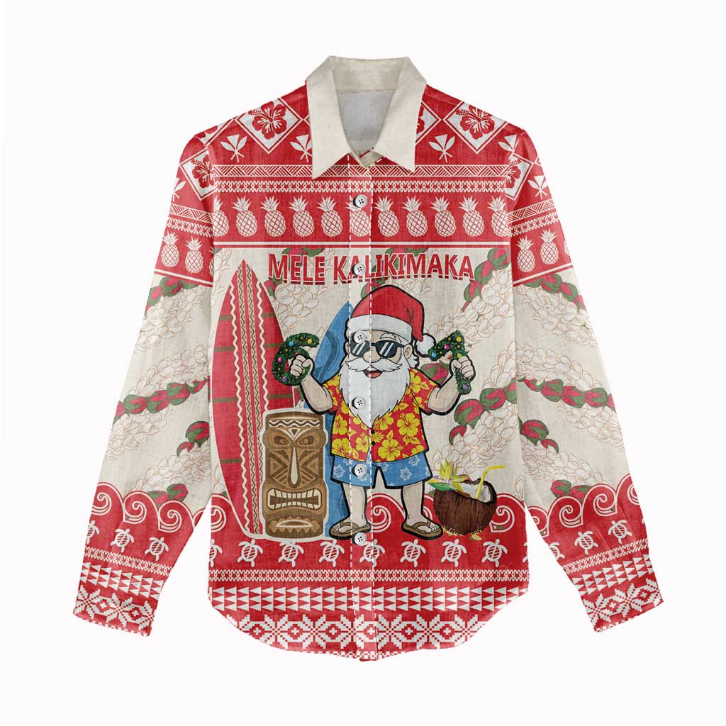 Hawaii Christmas Six Seven Women Casual Shirt Mele Kalikimaka Funny Santa 67 Gen Alpha Slang - Polynesian Pride