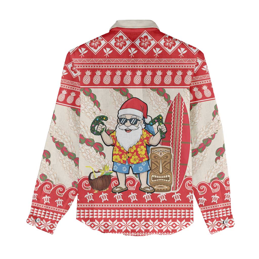 Hawaii Christmas Six Seven Women Casual Shirt Mele Kalikimaka Funny Santa 67 Gen Alpha Slang - Polynesian Pride