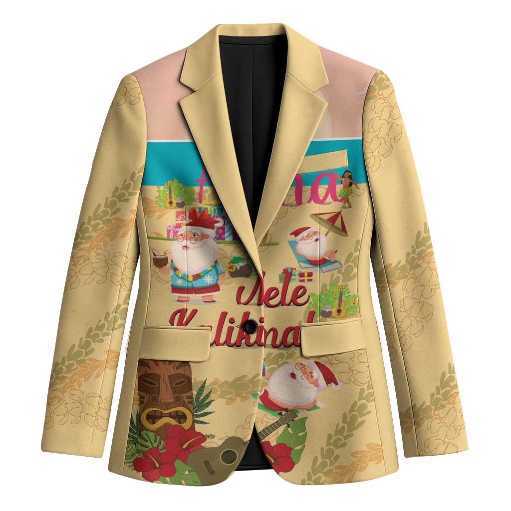 Aloha Hawaii Mele Kalikimaka Blazer Beachy Funny Santa Hawaiian Lei - Polynesian Pride