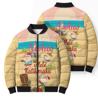 Aloha Hawaii Mele Kalikimaka Bomber Puffer Jacket Beachy Funny Santa Hawaiian Lei - Polynesian Pride