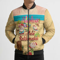 Aloha Hawaii Mele Kalikimaka Bomber Puffer Jacket Beachy Funny Santa Hawaiian Lei - Polynesian Pride